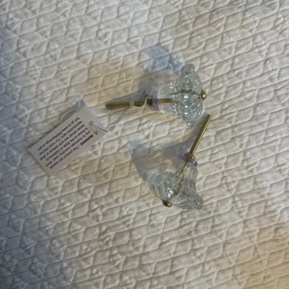 Anthropologie Helena Knobs - Glass and Gold Drawer Knobs - Picture 3 of 4